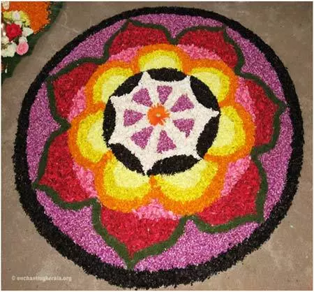 Lovely pookalam design for Onam