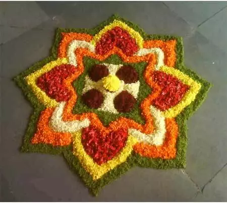 Lovely pookalam design for Onam