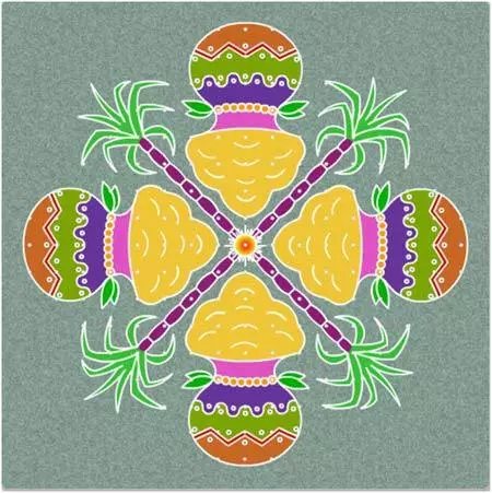 Simple rangoli design for pongal