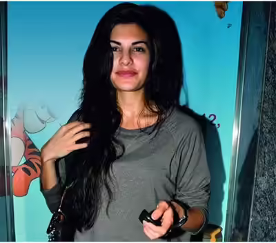 Jacqueline Fernandez outside a play school without makeup