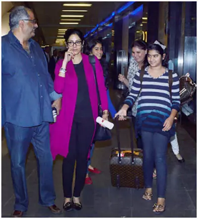 Sridevi no makeup airport look