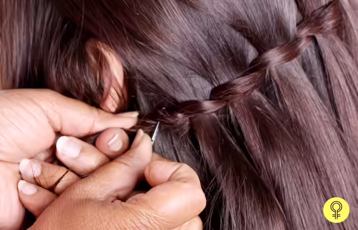 Use a Pin To Secure The Braid Use a Pin To Secure The Braid - Waterfall Braid