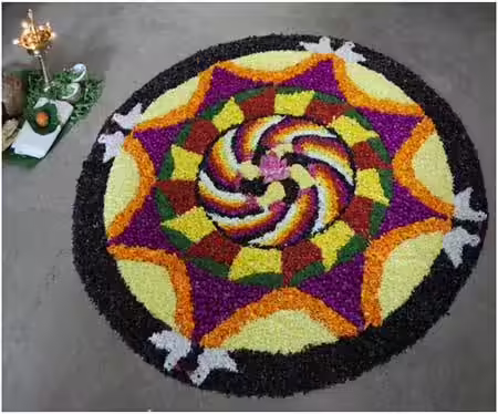Stunning pookalam design for Onam Stunning pookalam design for Onam