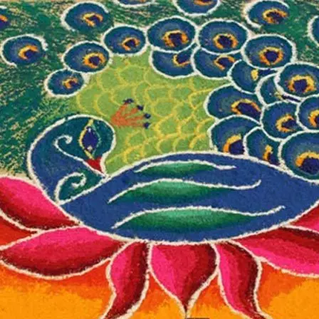 peacock rangoli designs for diwali