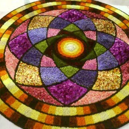 semi circle rangoli designs