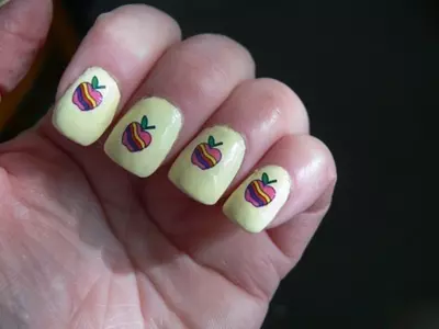 apple nail tattoo