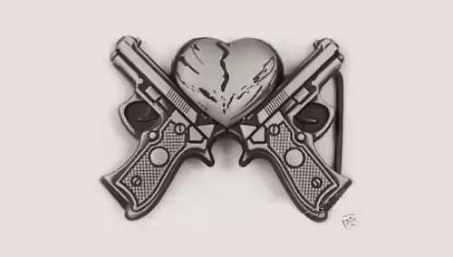 Broken Heart and Gun Tattoo Broken Heart and Gun Tattoo