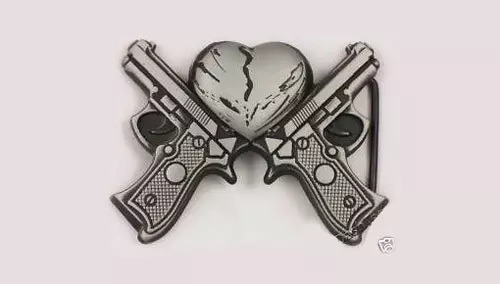 Broken Heart and Gun Tattoo