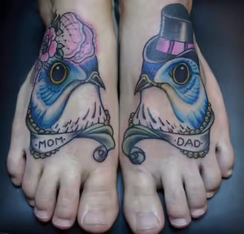 cock and hen mom dad tattoo cock and hen mom dad tattoo