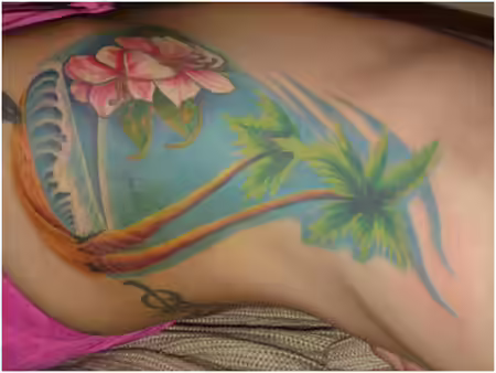 Colored Palm Tree Tattoo Colored Palm Tree Tattoo