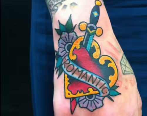 Colorful Dagger Tattoo Colorful Dagger Tattoo