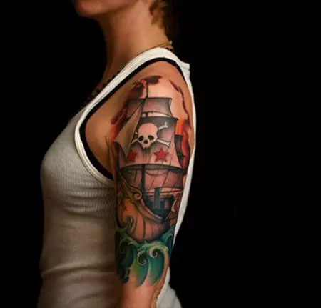 Colorful Pirate Tattoo