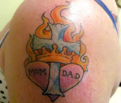 crown mom dad tattoo