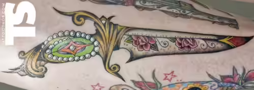 Decorated Dagger Tattoo Decorated Dagger Tattoo