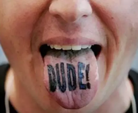 Dude Tongue Tattoo