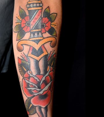 Fifteen-Dagger-Tattoo-Designs