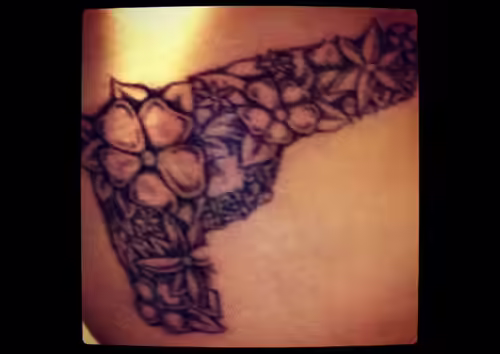 Floral Gun Tattoo Floral Gun Tattoo