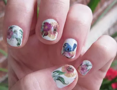 floral nail tattoo