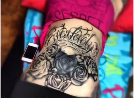 Gothic Rose Stomach Tattoo Gothic Rose Stomach Tattoo
