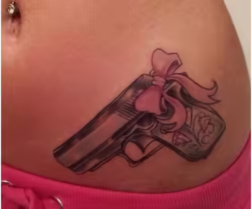 Gun with Bow Tattoo Gun with Bow Tattoo