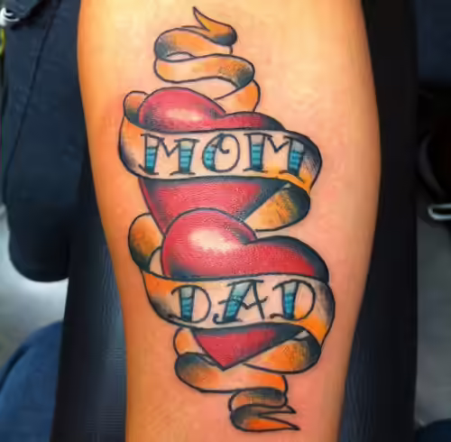 hearty mom dad tattoo hearty mom dad tattoo