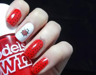 ladybug nail tattoo