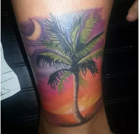 Lower Limb Palm Tree Tattoo