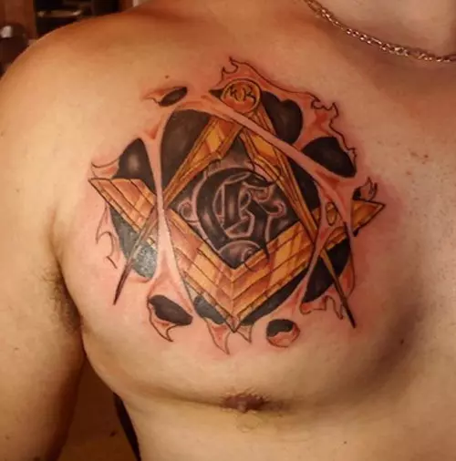 masonic chest tattoo