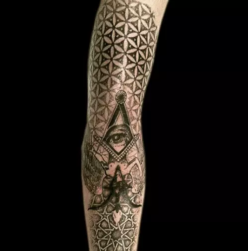 masonic eye arm tattoo