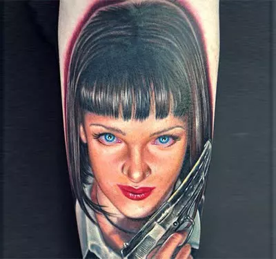 Mia Wallace Portrait Tattoo