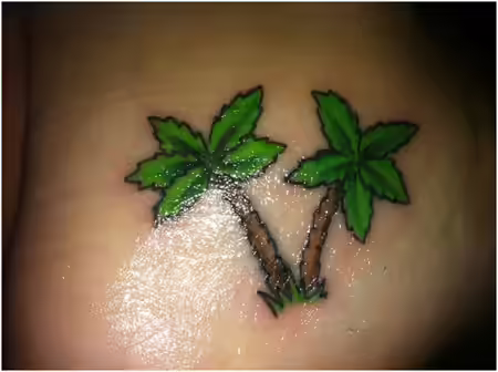 Miniature Palm Tree Tattoo Miniature Palm Tree Tattoo