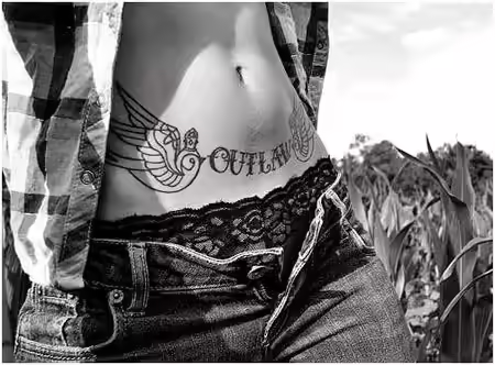 Outlaw Stomach Tattoo Outlaw Stomach Tattoo