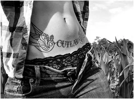 Outlaw Stomach Tattoo