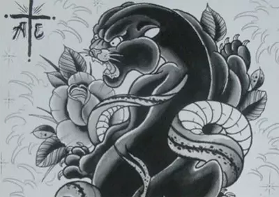 panther snake tattoo