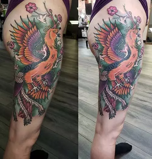 Phoenix Hip Tattoo Design