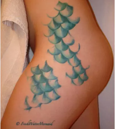 Pisces Mermaid Scales Tattoo