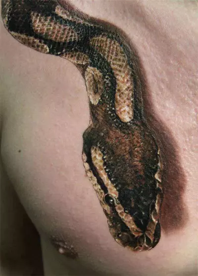 realistic snake tattoo