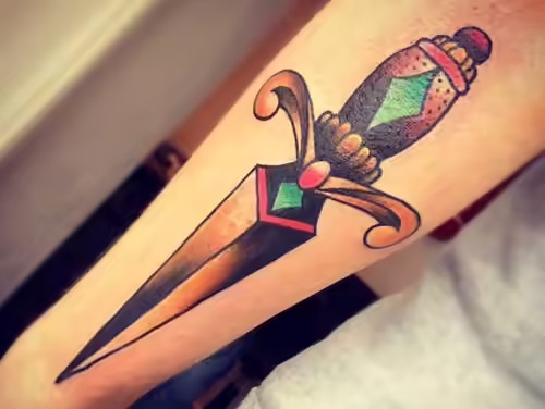 Shimmery Dagger Tattoo Shimmery Dagger Tattoo
