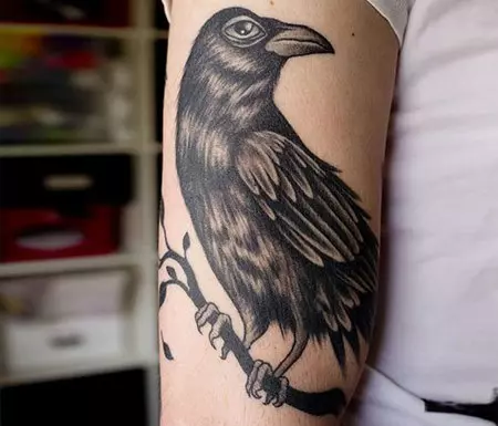 Single Raven Tattoo