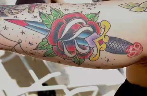 Skull Head Dagger Tattoo Skull Head Dagger Tattoo