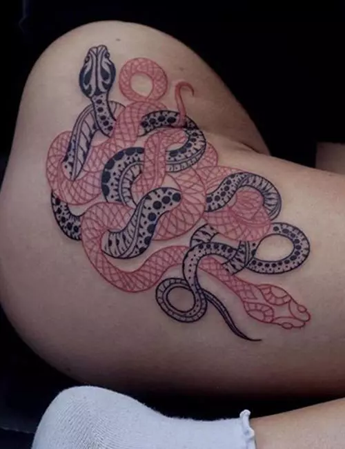 Hip Tattoo - Snake Side Hip Tattoo