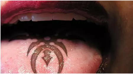 Tribal Art Tongue Tattoo