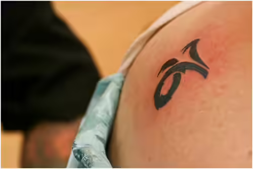 White Shoulder Capricorn Tattoo White Shoulder Capricorn Tattoo