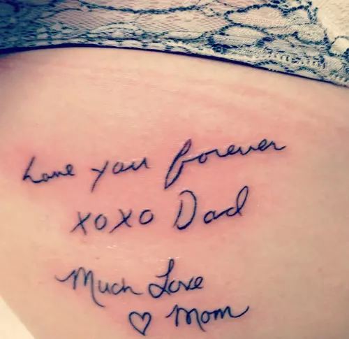 xoxo mom dad tattoo