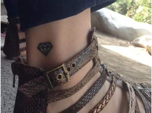 ankle diamond tattoo