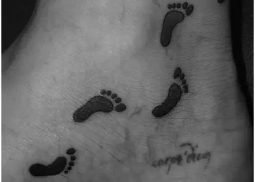 ankle footprint tattoos