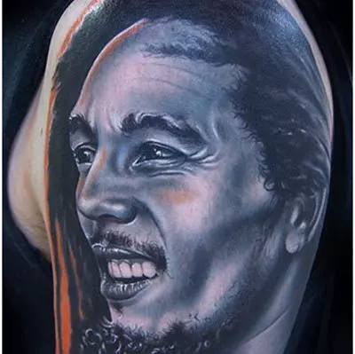 bob marley portrait tattoo