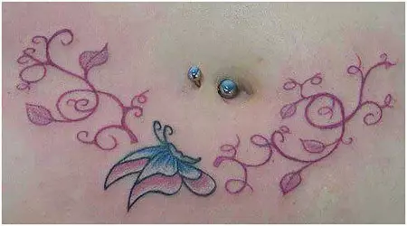 butterfly stomach tattoos