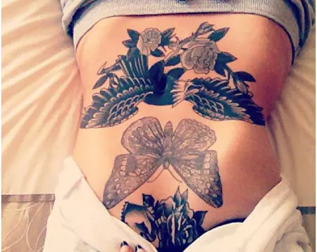 eagle stomach tattoo