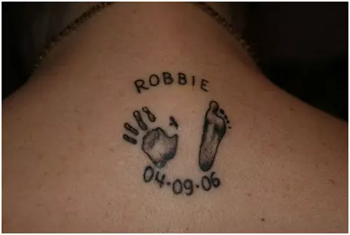 footprint and handprint tattoo